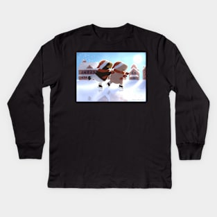 Guinea pigs ice skating Kids Long Sleeve T-Shirt